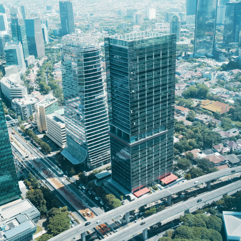 Jakarta City Skyline as seen from Westin Hotel, Gama Building